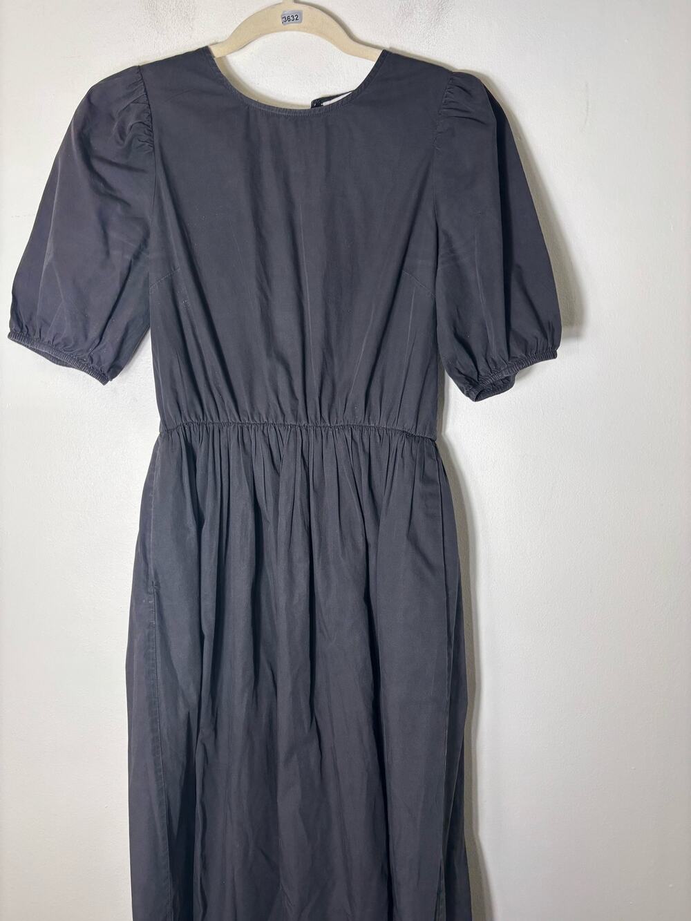 Greylin Black Cotton Puff Sleeve Maxi Dress Sz S